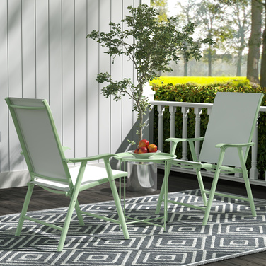 Outsunny Side Table Складаний садовий стіл Ø46 x 50 см Круглий стійкий до погодних умов балконний стіл зі складними ніжками столу Кемпінговий стіл Розкладний стіл Журнальний столик для вітальні, офісу, на вулиці, в приміщенні, зелений