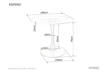 Стіл ESPERO білий мат/чорний д.80