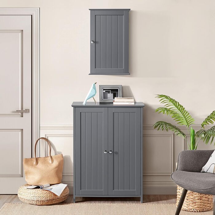 Настінний шкаф Yaheetech з однією дверцятами: для ванної, кухні, медичний, білий, 35x21x55 см