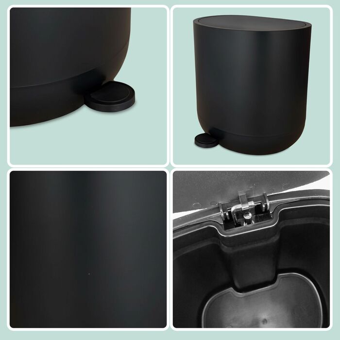 Відро для сміття Relaxdays з м'яким закриттям, 7 л