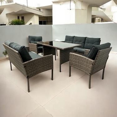 Комплект садових меблів IdealGarden із техноротанга, коричневий, 5 предметів