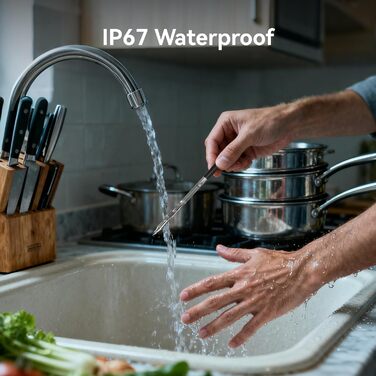 Бездротовий термометр для м'яса з Bluetooth та керуванням через додаток, термометр для гриля з подвійною сондами, IP67 водонепроникний, цифровий кухонний термометр для BBQ, духовки, гриля, копчення та смаження