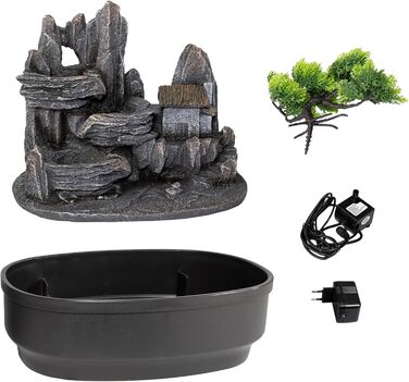 Кімнатний фонтан Лемодо з LED-підсвічуванням, 3-рівневий, для дому, офісу, 27x19x33 см