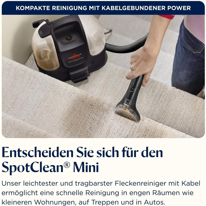 Портативний мийник для килимів Bissell SpotClean Mini 41491 - компактний, для дому та авто