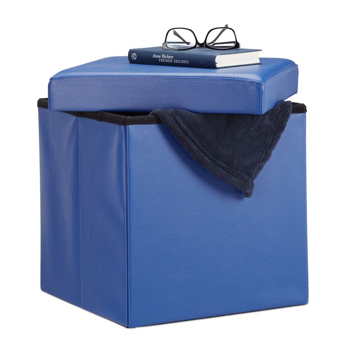 Relaxdays Складний табурет з штучної шкіри