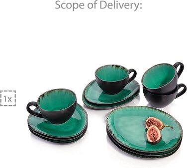 Sänger Kaffeeservice Palm Beach: 12-частинний набір посуду з кераміки для 4 осіб, преміум-якість