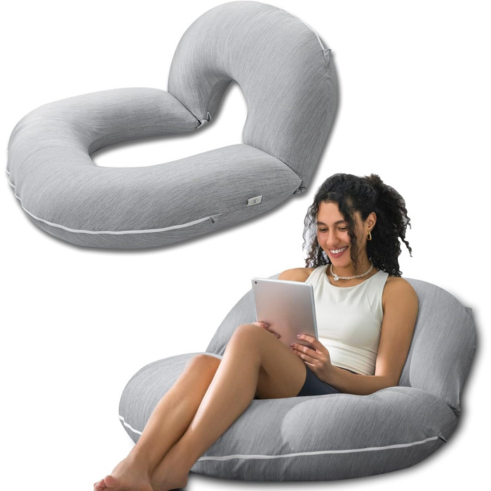 Подушка для читання INSEN з охолоджуючими смугами, сіра, базова модель