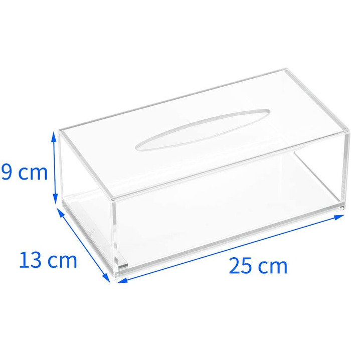 Коробка для косметичних серветок HIIMIEI, коробка для акрилових серветок 25,0 13,0 9,0 см / Коробка для серветок з магнітною кришкою для їдальні, ванної, спальні, автомобіля, офісу (прозора, 25 13 9 см)