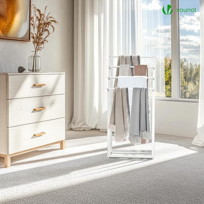 Підставка для рушників Vounot® на ніжках, металева, 3 стійки, чорна (4 яруси)