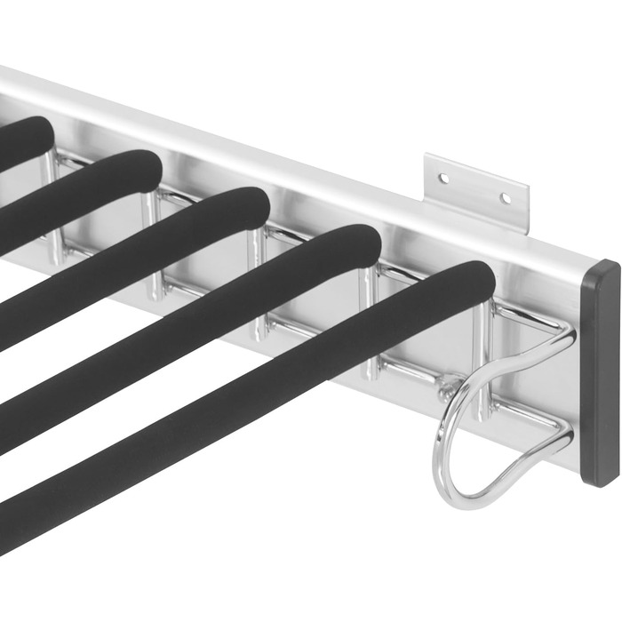 Висувна вішалка для штанів, полиця для штанів у шафу, 9 тримачів для шарфів, висувна вішалка для штанів, одягу, краваток, шарфів, глибина шафи 48 см (правий монтаж)