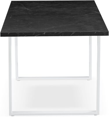 Розсувний обідній стіл B&D Home Anna | 120-160 x 80 см | на 4-6 осіб | стіл для кухні/їдальні | Texas-Eiche | чорне металеве підстав'я | скандинавський/індустріальний дизайн