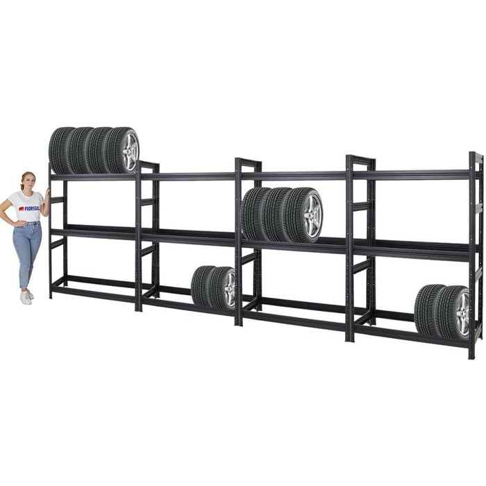 Стелаж для шин PROREGAL Dino, 4 шт. (180x480x50 см) - 48 шин, 150 кг/полиця