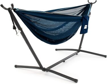 Гамак з каркасом Vivere Mesh 280 см, синьо-бірюзовий