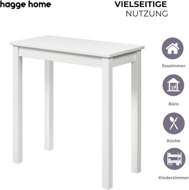 Стол журнальний/письмовий Hagge Home скандинавський, білий, 75x38x75 см