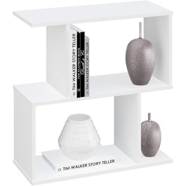 Книжкова шафа Polini Smart Standing Shelf у S-подібній формі 2 відділення 71,8 x 69,8 x 29 см Білий