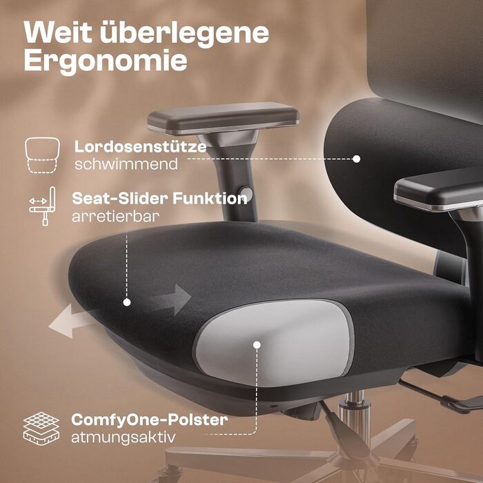 Ергономічне крісло Galahad Merlin (чорний) - офісне, для ігор, 150 кг | Крісло для роботи та дому