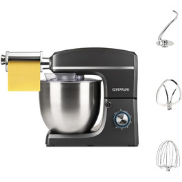 Кухонна машина Pastaio 10 & Lode, 1500 Вт, 10 літрів, нержавіюча сталь, 6 швидкостей, сірий колір