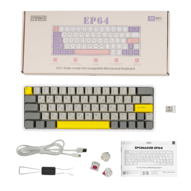 Клавіатура механічна бездротова EPOMAKER EP64 Mulan White (EP64-W-M)