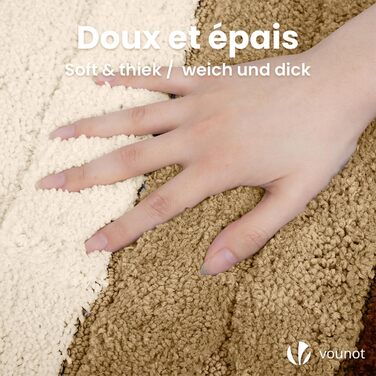 Набір килимків для ванної кімнати VOUNOT 2 шт. (60x90 см, 50x80 см), м'які, швидковисихаючі, з мікрофібри, сірі (перехідний колір)