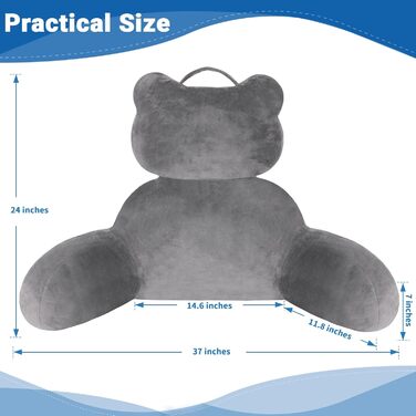 Подушка для читання TranquilRelax з кишенею для спини, велика подушка для сидіння в ліжку для дорослих, подушка для читання/відпочинку