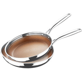 Набір сковорідок MasterPRO GIRO 2 шт. (20см & 24см) з антипригарним покриттям ILAG, нержавіюча сталь, для індукції та духовки, без PFAS/PFOA/PTFE