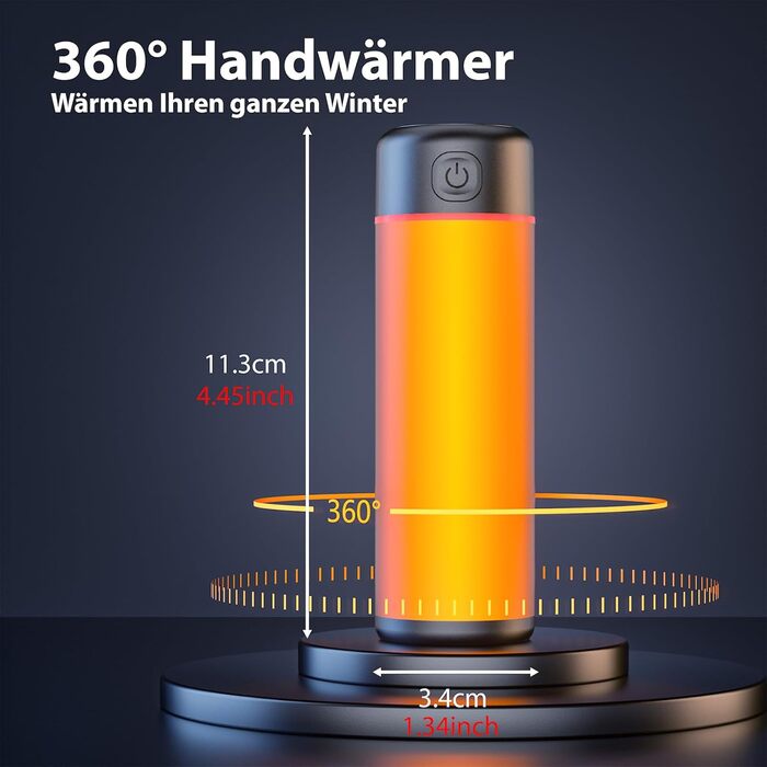 Електричний грієчка для рук EXTSUD 10000mAh: портативний зарядний пристрій, Powerbank, подарунок на зиму для чоловіків та жінок сірого кольору