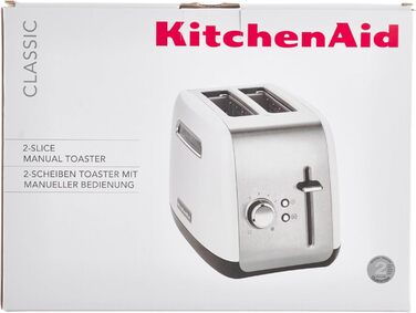 Тостер KitchenAid CLASSIC на 2 скибочки, 1,8 кг, білий