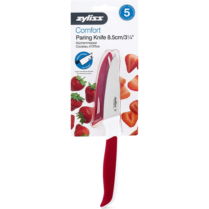 Набір ножів Zyliss E920247 Comfort 5-ти предметний з бруском, японська сталь, кольоровий, для кухні, гарантія 5 років