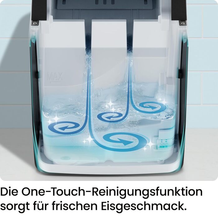 Chefman Iceman - портативна машина для приготування льоду, велика та мала, самоочищення, 9 кубиків за 7 хвилин, 10 кг/24 год, з лопаткою