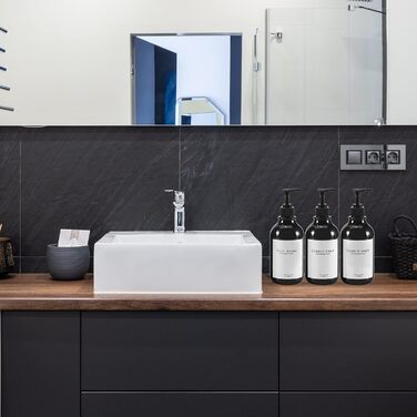 Дозатор для шампуню та кондиціонера на душову стіну, диспенсер для мила 3-камерний без свердління, багаторазовий для шампуню, лосьйону, олії, гелю для душу, рідкого мила та мила для посуду (3 пляшки, чорний)