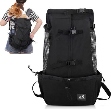 Сумка для собак Сумка для собак Сумка для перенесення для собак Кішки Туристичний рюкзак Бічний дихаючий сітчастий рюкзак для великих собак Кішки до 16,5 кг XL (до 16,5 кг) Чорний
