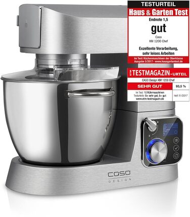 Кухонна машина CASO KM 1200 Chef: 6 літрів, 8 швидкостей, алюмінієвий корпус, преміум-якість