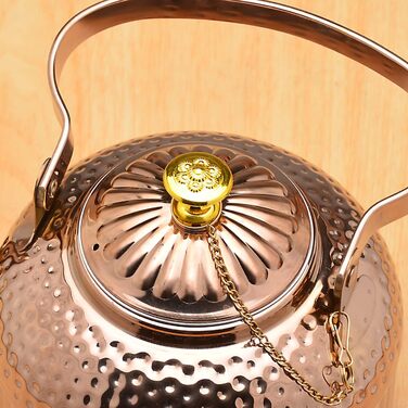 Чайник sanqiahome об'ємом 1,4 літра з нержавіючої сталі з фільтруючою вставкою, з ручкою для просіювання чаю, підходить для індукції мідні кольори мідні кольори 1400 мл