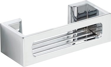 Душова полиця WENKO Power-Loc Bralia, практична душова полиця для ванної кімнати, кріплення без свердління, пластик, 30 х 8,5 х 12 см, хром