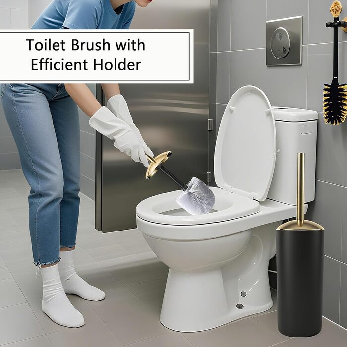 Набір аксесуарів для ванної кімнати, чорний колір, повний комплект: сміттєвий контейнер, дозатор мила, миска, щітка для унітазу, тримач для зубних щіток, стаканчик, піднос, контейнер для ватних паличок, органайзер для стільниці. Чудовий подарунок для дому