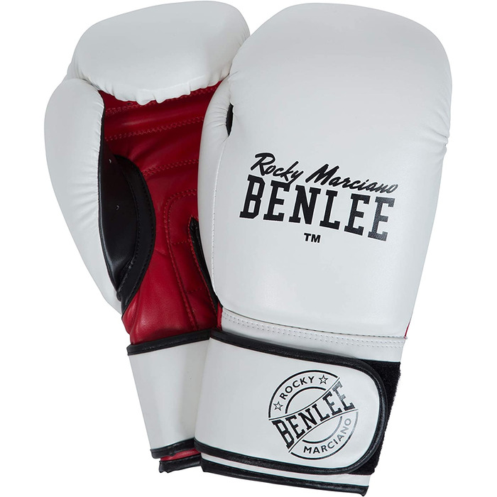 Боксерські рукавички Benlee зі штучної шкіри (1 пара) Карлос 14 унцій білі / чорні / червоні