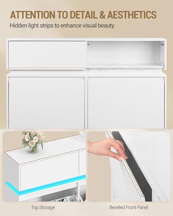 Взуттєва шафа Hzuaneri з 4 стулками, вузька, з LED-підсвічуванням, регульована перегородка, на 20 пар, 100 x 119 x 24 см, для передпокою, біла SR53603XEU