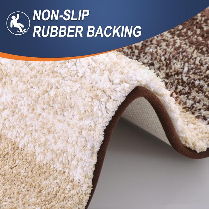 Килимок для ванної кімнати OLANLY, мікрофібра, антиковзання, 50.8 x 81.3 см (44' x 24', Коричневий)