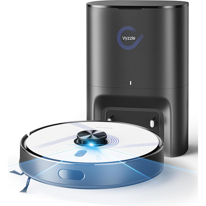 Робот-пилосос з функцією миття 5500 Па, станція самоочищення 3.5л, для шерсті тварин, з управлінням через додаток та голосовим керуванням Alexa/Google Assistant (білий)