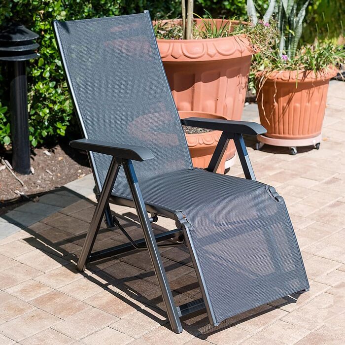 Крісло-шезлонг Kettler Relaxsessel Basic Plus – розкладне, з алюмінію, для тераси та саду – антрацит