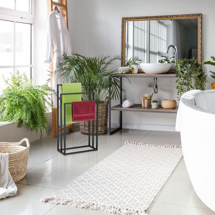 Підставка для рушників Relaxdays, чорна, з 3-ма перекладинами