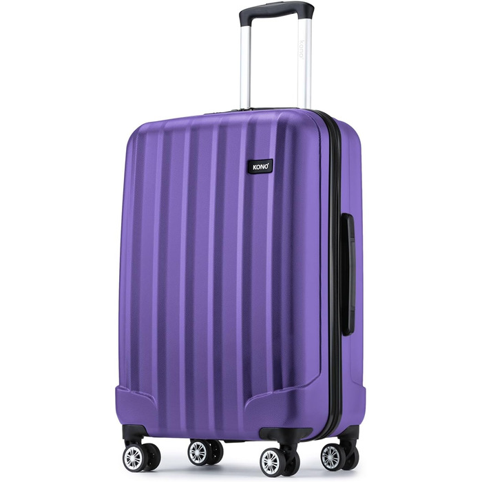 Чохол-валіза з ABS-пластику, трьохсекційний, з 4 колесами та замком, Violett (M)