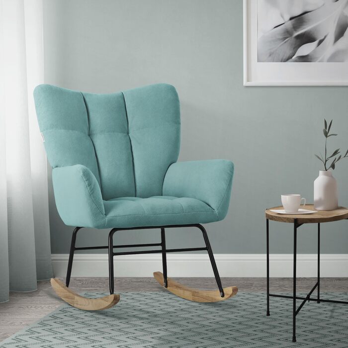 Крісло-гойдалка ML-Design Salbei з оббивкою під фліс, дерев'яні полози, для вітальні/спальні/балкона