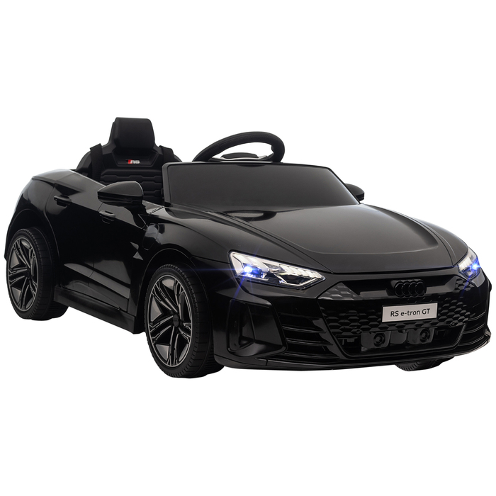 Дитячий електромобіль HOMCOM Audi, з ліцензією Audi, з ременем безпеки, дистанційним керуванням, світлом, чорного кольору, розміри: 103 x 58 x 41 см