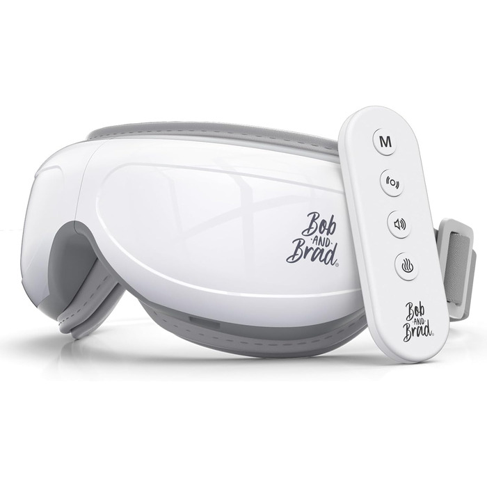Масажер для очей Bob and Brad EyeOasis 2 з підігрівом, музикою та компресією, електричний. Зменшує темні кола та сухість очей. Маска для очей з пультом керування.