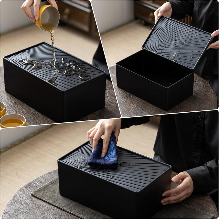 Набір для чаювання Teanagoo: чайник 700 мл + 4 чашки 205 мл, дорожній, порцеляна, сірий, з підносом