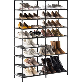 Стійка для взуття YOUDENOVA з 9 рівнями, полиці для взуття своїми руками, місце для зберігання взуття 140x90x30, підставка для взуття, стійка для взуття Т-чорного кольору 9 7 шарів