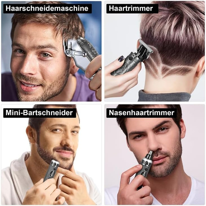 Машинка для стрижки волосся Bestauty 4 В 1 для чоловіків Beard, Nose, Precision Trimmer, Barber Cape, Silver