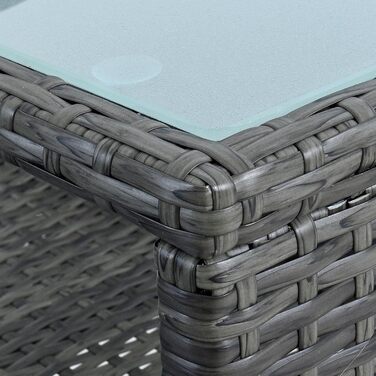 Садові меблі ESTEXO з ротангу для 2 осіб: Лавка, комплект для відпочинку, балконні меблі, сірий антрацит