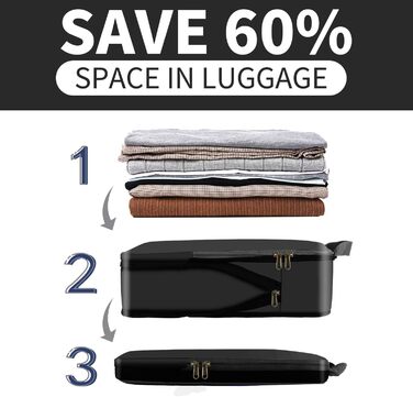 Набір компресійних органайзерів для одягу в подорожі Eono by Amazon, 4 шт, темно-синій — стисні навісні сумки для валізи та рюкзака